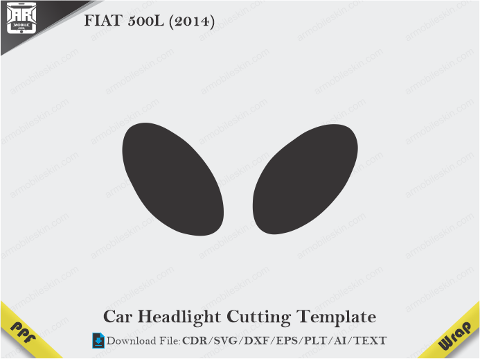 FIAT 500L (2014) Car Headlight Cutting Template