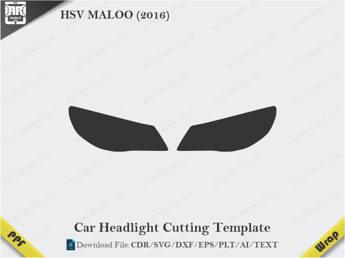 HSV MALOO (2016) Car Headlight Cutting Template