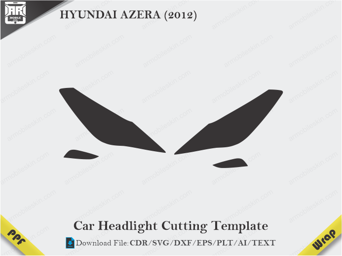 HYUNDAI AZERA (2012) Car Headlight Cutting Template