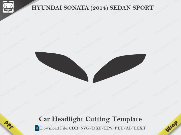 HYUNDAI SONATA (2014) SEDAN SPORT Car Headlight Cutting Template