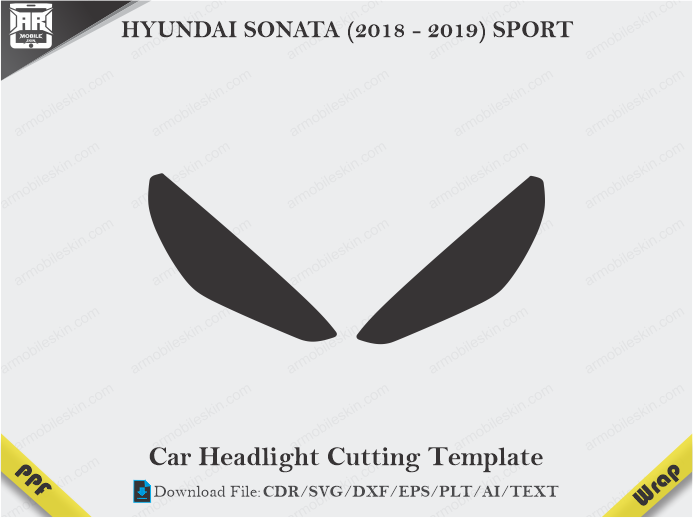 HYUNDAI SONATA (2018 - 2019) SPORT Car Headlight Cutting Template