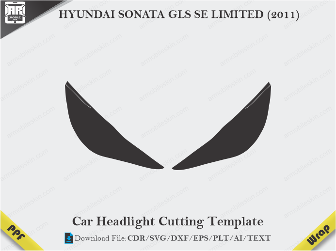 HYUNDAI SONATA GLS SE LIMITED (2011) Car Headlight Cutting Template