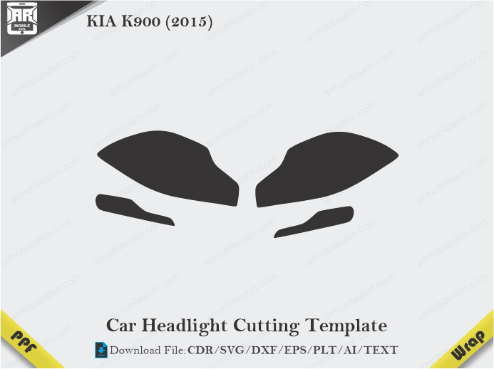 KIA K900 (2015) Car Headlight Cutting Template