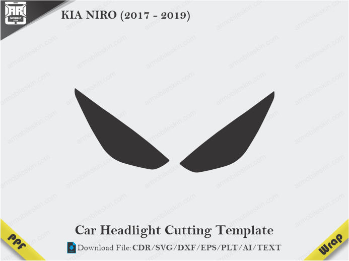 KIA NIRO (2017 - 2019) Car Headlight Cutting Template