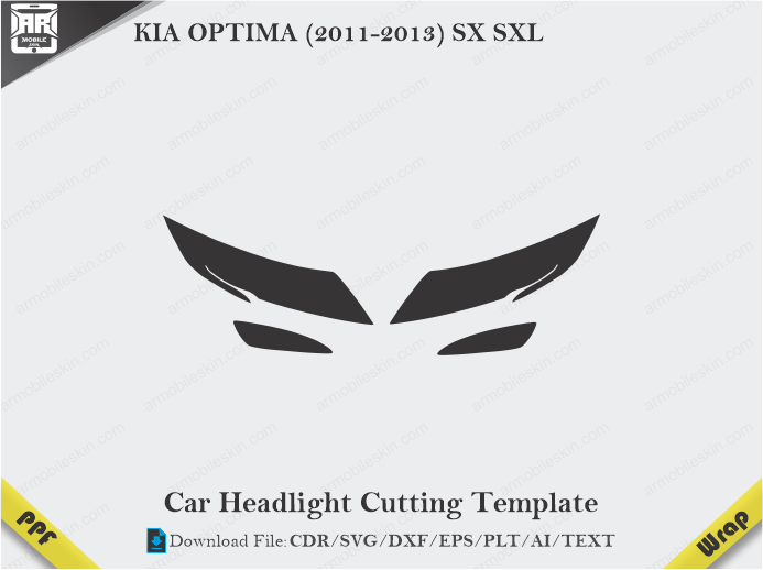 KIA OPTIMA (2011-2013) SX SXL Car Headlight Cutting Template