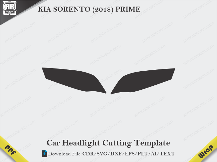 KIA SORENTO (2018) PRIME Car Headlight Cutting Template
