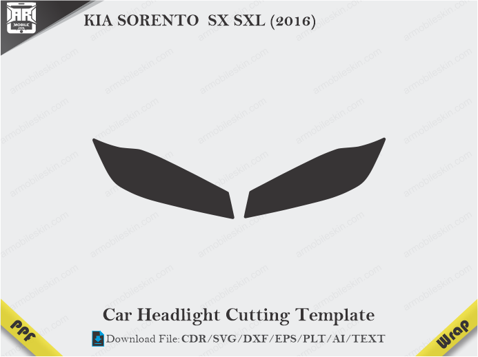 KIA SORENTO SX SXL (2016) Car Headlight Cutting Template