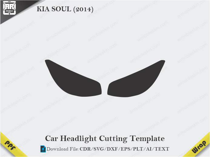 KIA SOUL (2014) Car Headlight Cutting Template