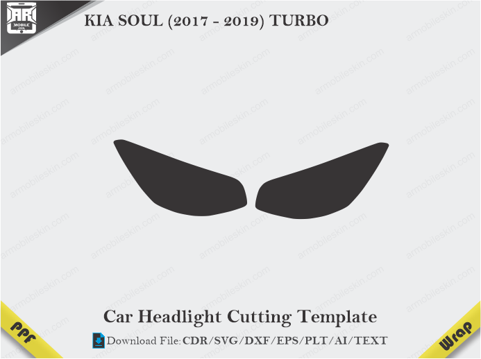 KIA SOUL (2017 - 2019) TURBO Car Headlight Cutting Template