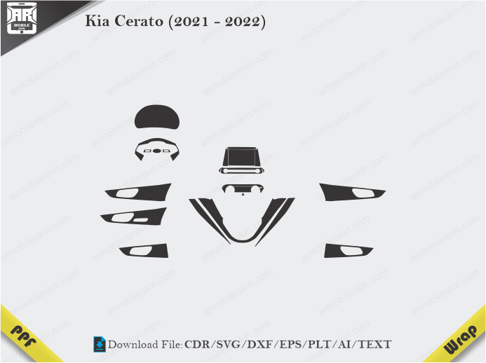 Kia Cerato (2021 – 2022) Car Interior PPF or Wrap Template