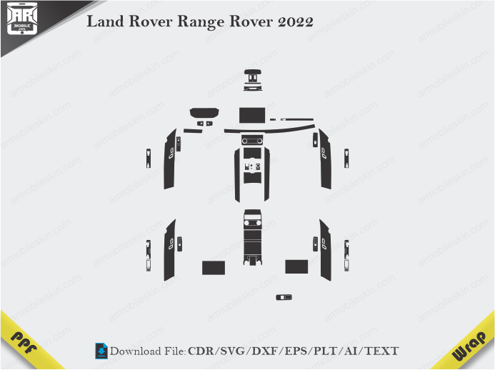 Land Rover Range Rover 2022 Car Interior PPF or Wrap Template