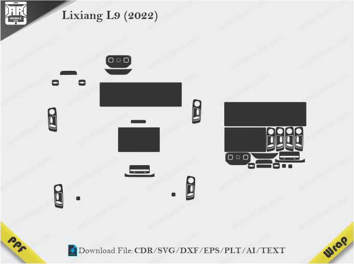 Lixiang L9 (2022) Car Interior PPF or Wrap Template
