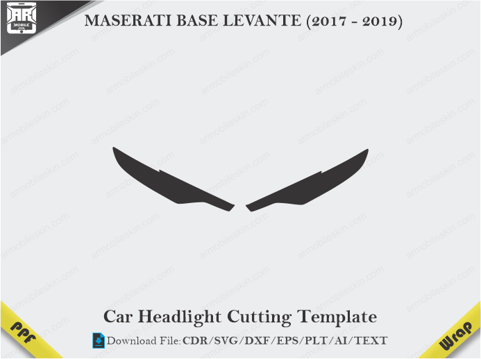 MASERATI BASE LEVANTE (2017 - 2019) Car Headlight Cutting Template