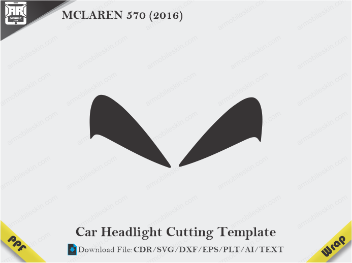 MCLAREN 570 (2016) Car Headlight Cutting Template
