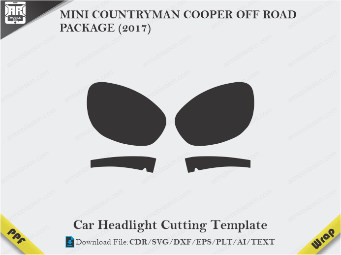 MINI COUNTRYMAN COOPER OFF ROAD PACKAGE (2017) Car Headlight Cutting Template
