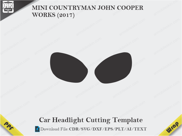 MINI COUNTRYMAN JOHN COOPER WORKS (2017) Car Headlight Cutting Template