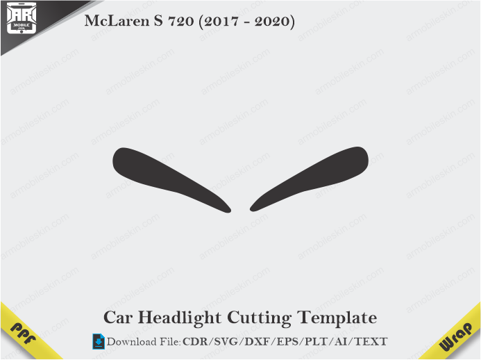 McLaren S 720 (2017 - 2020) Car Headlight Cutting Template