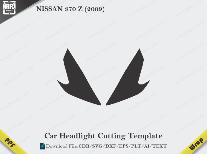 NISSAN 370 Z (2009) Car Headlight Cutting Template