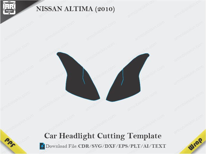NISSAN ALTIMA (2010) Car Headlight Cutting Template