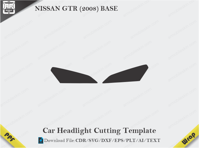 NISSAN GTR (2008) BASE Car Headlight Cutting Template