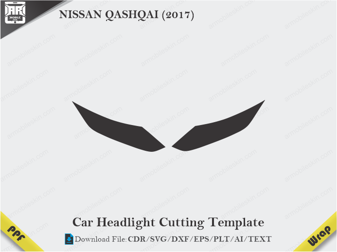 NISSAN QASHQAI (2017) Car Headlight Cutting Template