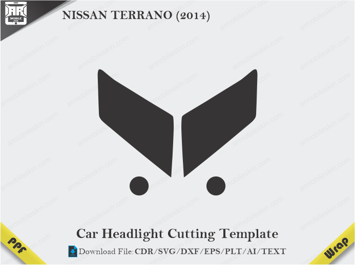 NISSAN TERRANO (2014) Car Headlight Cutting Template