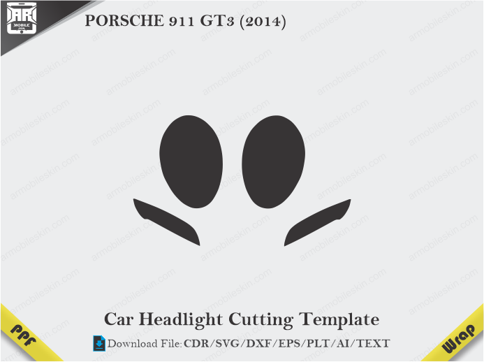 PORSCHE 911 GT3 (2014) Car Headlight Cutting Template