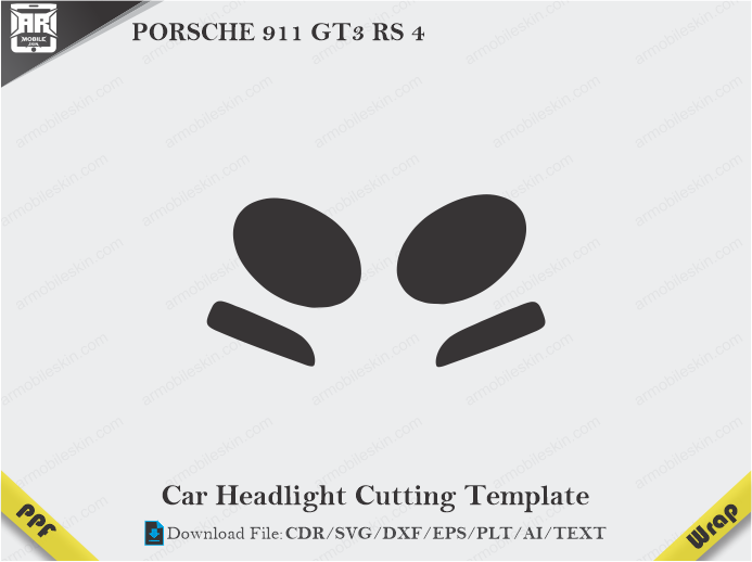 PORSCHE 911 GT3 RS 4 Car Headlight Cutting Template