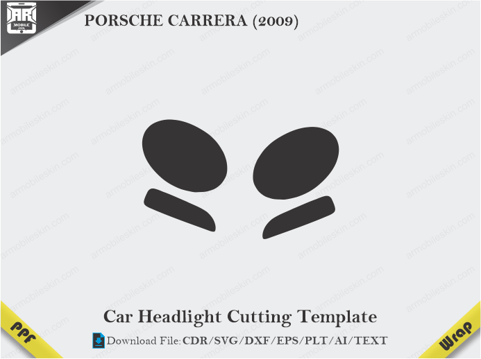 PORSCHE CARRERA (2009) Car Headlight Cutting Template
