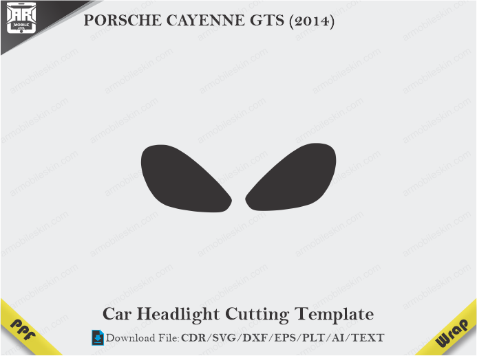 PORSCHE CAYENNE GTS (2014) Car Headlight Cutting Template