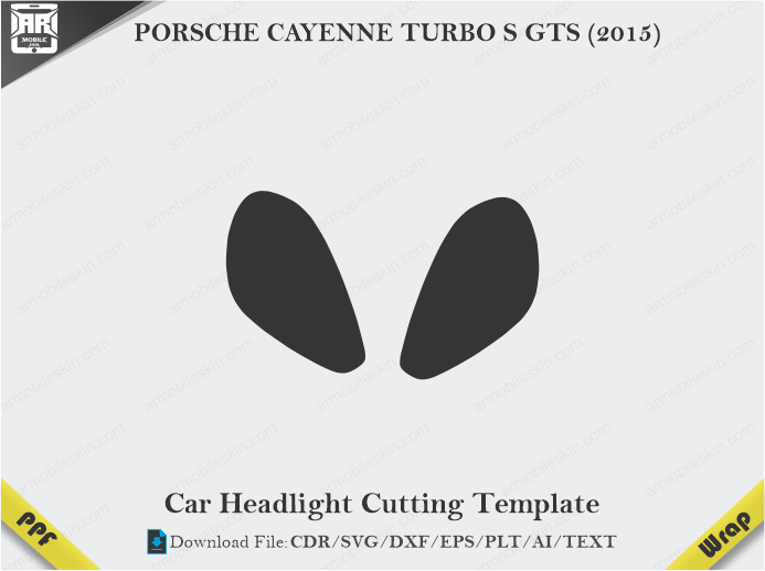 PORSCHE CAYENNE TURBO S GTS (2015) Car Headlight Cutting Template