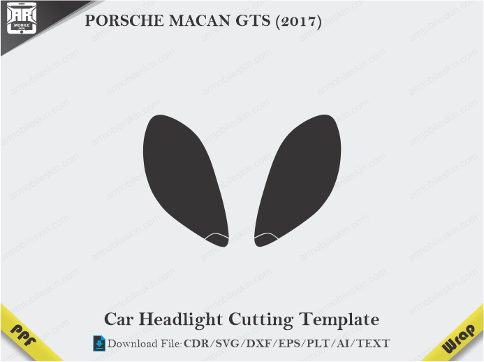 PORSCHE MACAN GTS (2017) Car Headlight Cutting Template