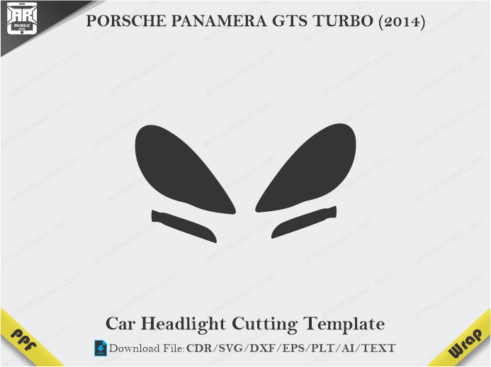 PORSCHE PANAMERA GTS TURBO (2014) Car Headlight Cutting Template