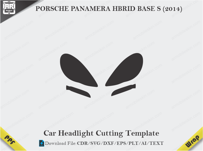 PORSCHE PANAMERA HYBRID BASE S (2014) Car Headlight Cutting Template