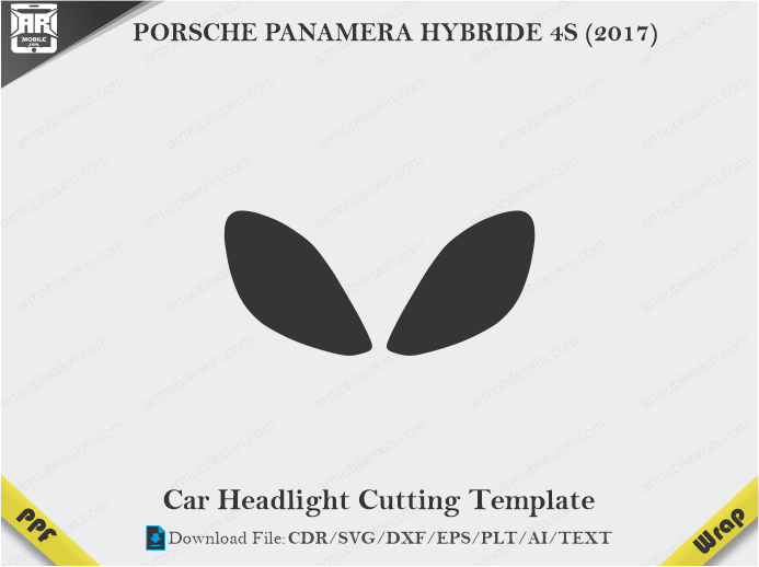 PORSCHE PANAMERA HYBRIDE 4S (2017) Car Headlight Cutting Template