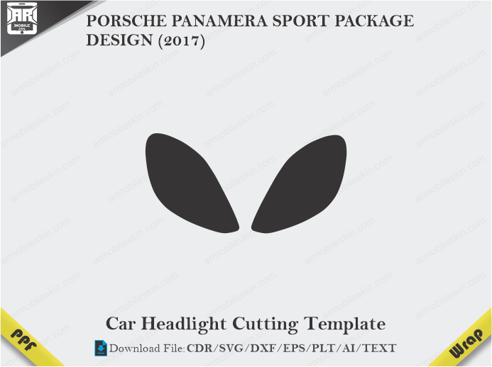 PORSCHE PANAMERA SPORT PACKAGE DESIGN (2017) Car Headlight Cutting Template