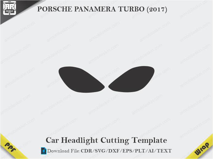 PORSCHE PANAMERA TURBO (2017) Car Headlight Cutting Template