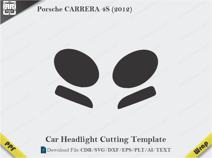 Porsche CARRERA 4S (2012) Car Headlight Cutting Template