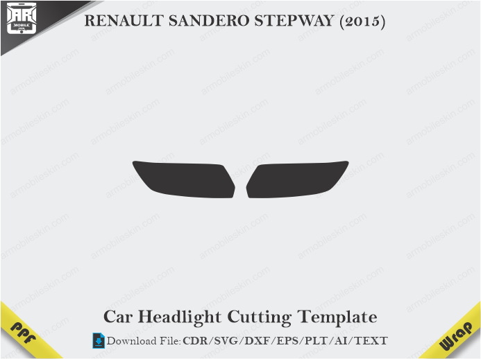 RENAULT SANDERO STEPWAY (2015) Car Headlight Cutting Template