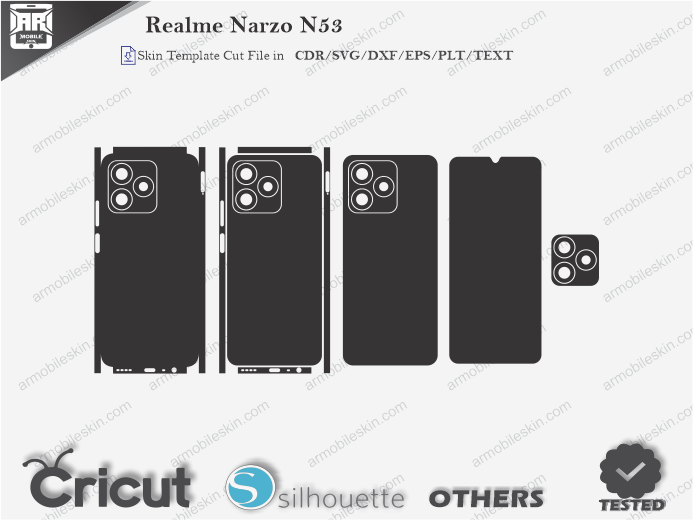 Realme Narzo N53 Skin Template Vector