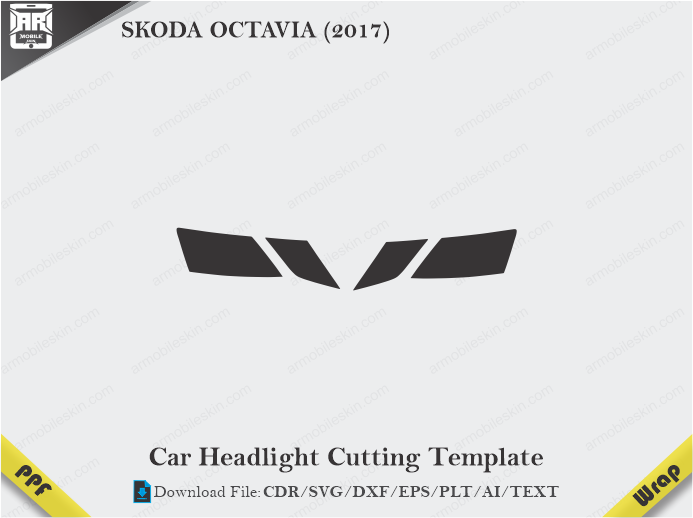 SKODA OCTAVIA (2017) Car Headlight Cutting Template