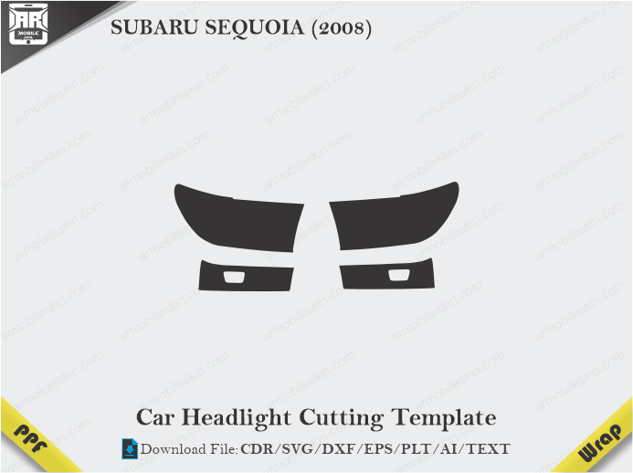 SUBARU SEQUOIA (2008) Car Headlight Cutting Template