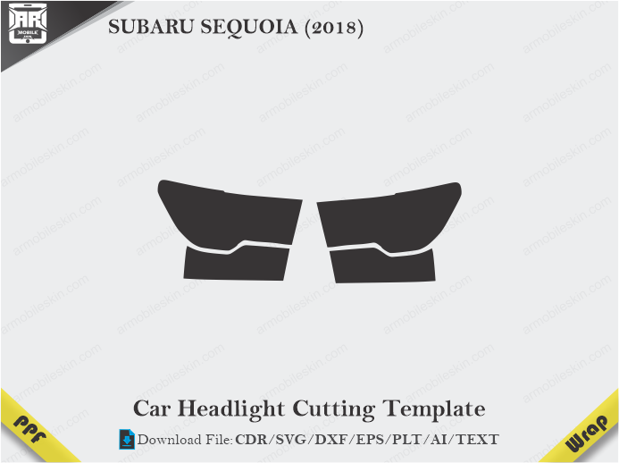 SUBARU SEQUOIA (2018) Car Headlight Cutting Template