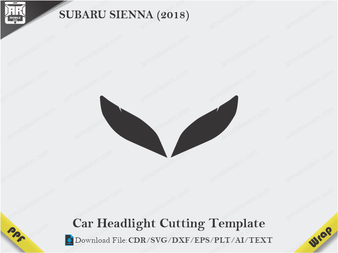 SUBARU SIENNA (2018) Car Headlight Cutting Template