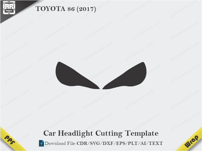 TOYOTA 86 (2017) Car Headlight Cutting Template