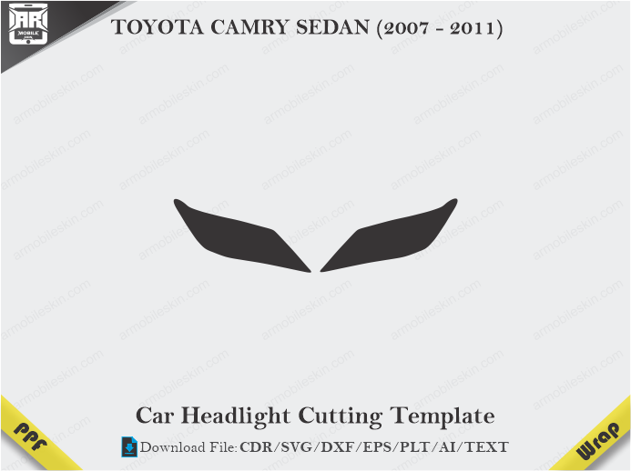 TOYOTA CAMRY SEDAN (2007 - 2011) Car Headlight Cutting Template