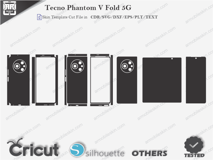 Tecno Phantom V Fold 5G Skin Template Vector