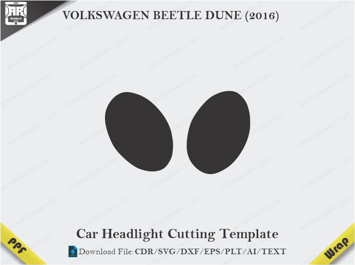 VOLKSWAGEN BEETLE DUNE (2016) Car Headlight Cutting Template
