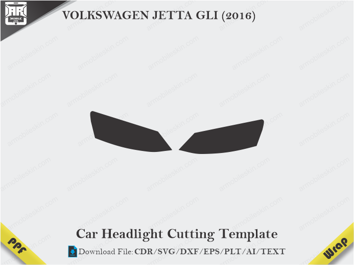 VOLKSWAGEN JETTA GLI (2016) Car Headlight Cutting Template