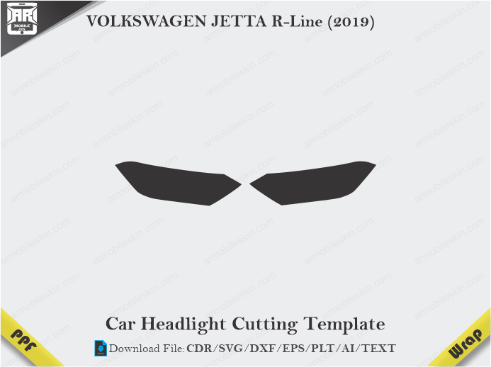 VOLKSWAGEN JETTA R-Line (2019) Car Headlight Cutting Template